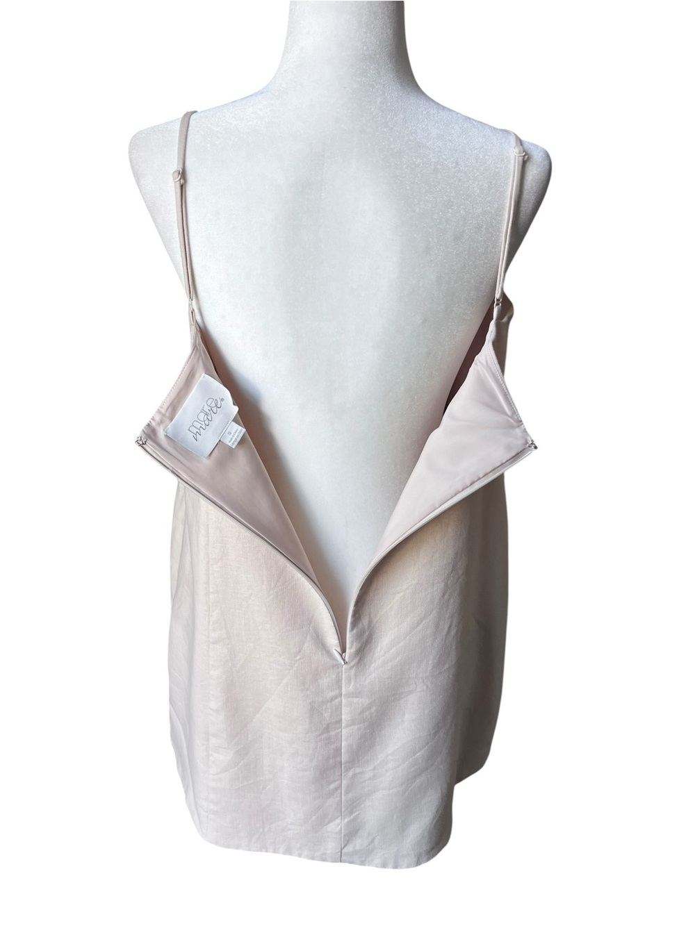 Anthropologie Mare Mare Linen Blend Strappy Mini Tent Dress Cream Size Small - Picture 7 of 11